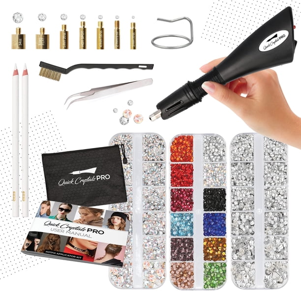 Kit Hotfix Applicator Quick Crystals Pro Bedazzler con 4400 diamantes de imitación