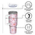 thumbnail image 4 of 40oz Tumbler with Handle and Straw, Vacuum Insulated Stainless Steel Travel Mug, Fits Car Cup Holder, Daisy Floral Print, 4 of 6