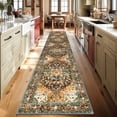 thumbnail image 6 of Washable Runner Rug, 2x10 Non-Slip Boho Vintage Hallway Rug Runner with Rubber Backing, Stain Resistant Distressed Carpet Runner for Bedroom, Kitchen, Laundry, Entrance, 6 of 8