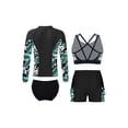 thumbnail image 2 of CHICTRY Kids Girls 4 Pcs Rash Guard Sets Upf 50+ Swim Shirts Tankini Crop Top Brief with Shorts Beach Full Swimsuits Black 14, 2 of 5