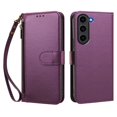 thumbnail image 2 of For Samsung Galaxy S23 5G 6.1-inch Wallet Case Multi-Card Slots Zipper Wallet Leather Phone Case,Dark Purple,For Galaxy S23 (5G), 2 of 10