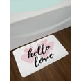 thumbnail image 2 of Hello Bath Mat, Hello Love Hand Lettering Print on Pink Hearts Inspirational Words Minimal Design, Plush Bathroom Decor Mat with Non Slip Backing, 29.5" X 17.5", Black Rose, by Ambesonne, 2 of 2