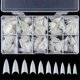 thumbnail image 1 of Uñas postizas largas con punta de aguja, uñas acrílicas naturales a presión, suministro de 500 piezas, uñas postizas con media cubierta de aguja, pegatinas para uñas postizas., 1 of 5