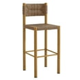 thumbnail image 5 of Bar Chair Barstool, Set of 2, Natural Brown, Wicker Rattan, Aluminum, Outdoor Patio Balcony Cafe Bistro Garden Hospitality Restaurant, Modern Contemporary, HB37358, 5 of 11