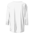 thumbnail image 6 of Lenpel Women's Tunic Tops 3/4 Length Sleeve Crew Neck Solid Color Pleated T Shirts Casual Basic Tees Soft Trendy Blouses(White,X-Large), 6 of 7