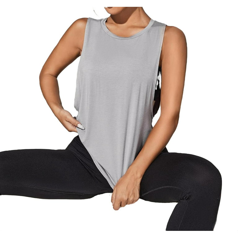 Womens Yoga Tank Tops Loose Fit Gray  Best Price in 2024 at Deesha  Industries