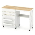 thumbnail image 1 of Gymax Folding Sewing Table w/ Compact Design Storage Shelf 2 Trays and 18 Pegs, 1 of 9
