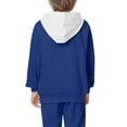 thumbnail image 2 of SonxaHe Little Girls Hoodies and Sweatshirts Long Sleeve Casual Pullover Spring and Fall Hoodie Witn Pockets Blue,Sized 5-6, 2 of 6