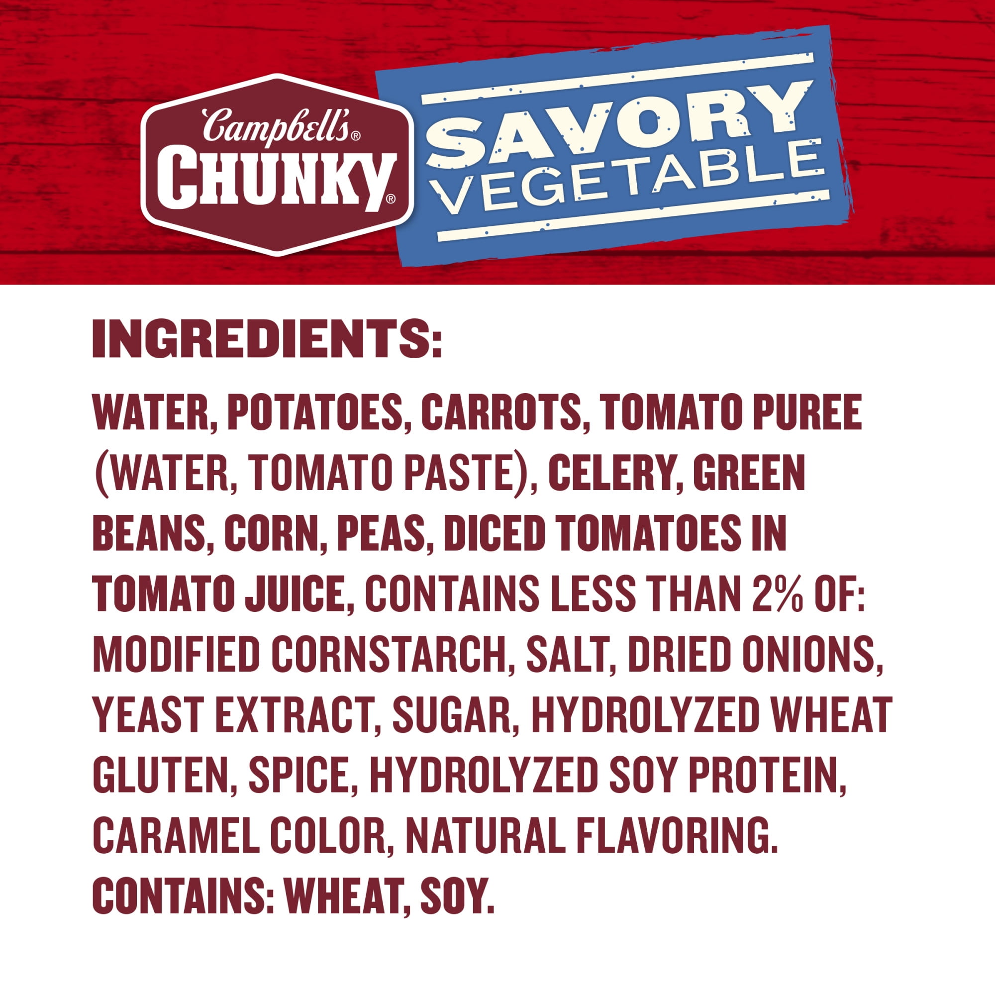(12 pack) Campbell’s Chunky Soup, Ready to Serve Savory Vegetable Soup, 18.8 oz Can