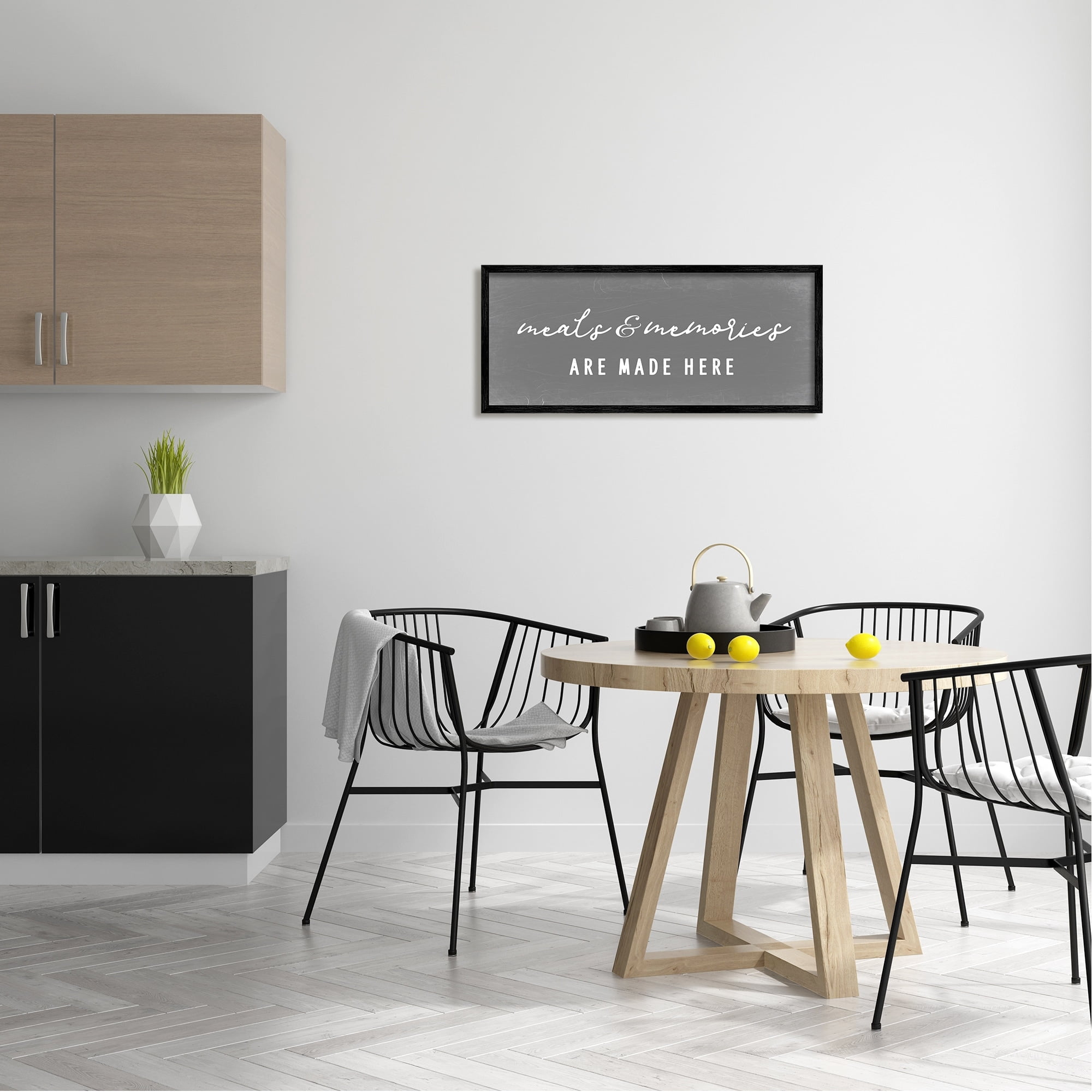 Stupell Industries Meals & Memories Family Kitchen Sign Typography Framed Wall Art, 30 x 13, Design by Daphne Polselli