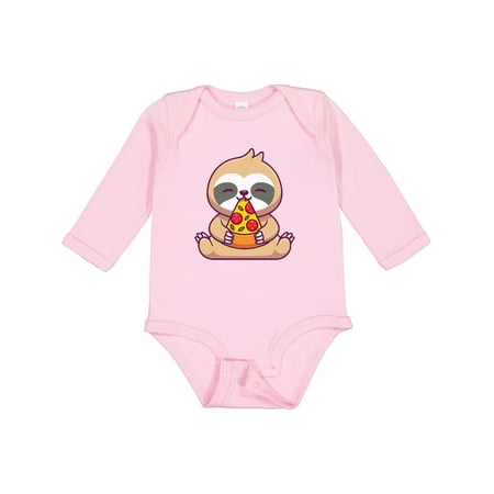 

Inktastic Sloth Pizza Boys or Girls Long Sleeve Baby Bodysuit