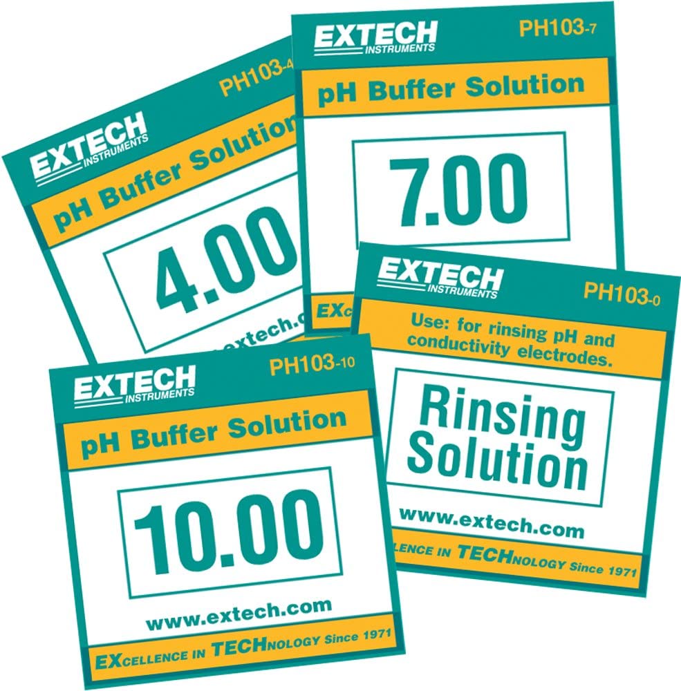 Rinse Kit Pro Extech 650470 Tripak Dry Powder Buffer Capsules (4 7 And 10pH Ph Meter Calibration Solution