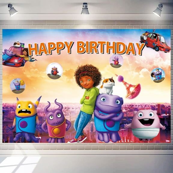 Monsters University Cartoon Theme Birthday Flag Background Banner Children's Party Decoration supplies Photography Photo Prop ,70.8x43.3inch.