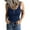 Blue, variant on Summer Sleeveless Women Scoop Neck Ribbed TopsShirts Slim Fit Cami Knit Tees