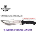 thumbnail image 3 of Snake Eye Tactical 15 Inches Tracker Machete Knife, 9 Inches Saw-Back Blade, Heavy Duty Rubber Handle for Perfect Grip (Silver), 3 of 5