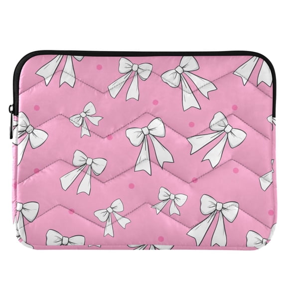 ALAZA White Bows Pattern Laptop Sleeve Case for 13-14 Inch Computer Cover Bag Medium