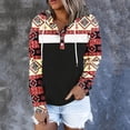 thumbnail image 2 of Sudaderas con capucha para mujer, sudadera con capucha azteca para mujer, suéter con estampado geométrico, camiseta de manga larga con cuello de tortuga, jersey con cordón, sudaderas con bolsillo Fridja fhghd3034, 2 of 7