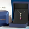 thumbnail image 5 of 925 Silver and 10K Yellow Gold Pure Pink Mystic Topaz and White Lab Grown Diamond Pendant Necklace for Women | 1.01 Cttw | Gemstone November Birthstone | Pear Shape 8X5MM | With 18 inch Chain, 5 of 6