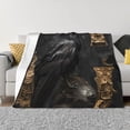thumbnail image 1 of Balery Gothic Raven Portrait Manta de Franela con Dibujo, Lujo Ultra Suave y Cálido, Antipelusa y Resistente a las Arrugas para Cama, Sofá, Camping -60"x50", 1 of 6