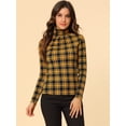 thumbnail image 4 of INSPIRE CHIC Blouse Décontractée à Carreaux pour Femme à Col Roulé Ajustée à Manches Longues, 4 of 6