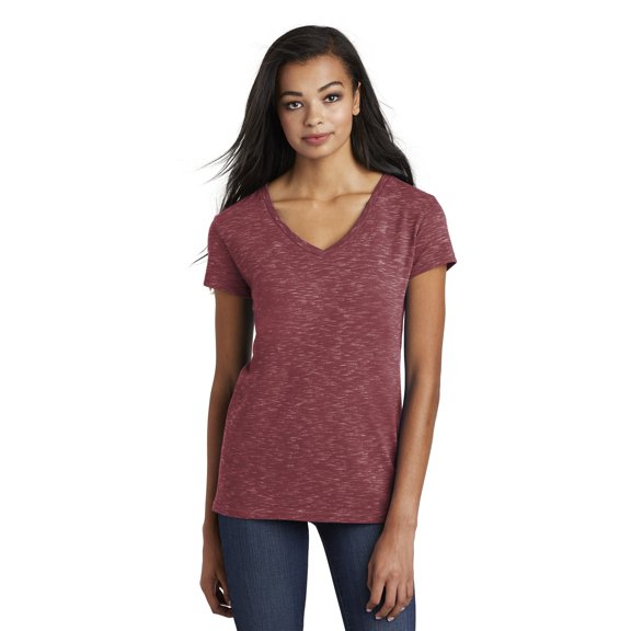 District Women's Medal V-Neck Tee . DT664
