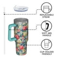 thumbnail image 4 of OBREWU Pioneer Flower Tumbler with Handle and Lid,Pioneer Flower 40oz Double Wall Vacuum Insulated Tumbler,Cups Gift for Women and Men, 4 of 7