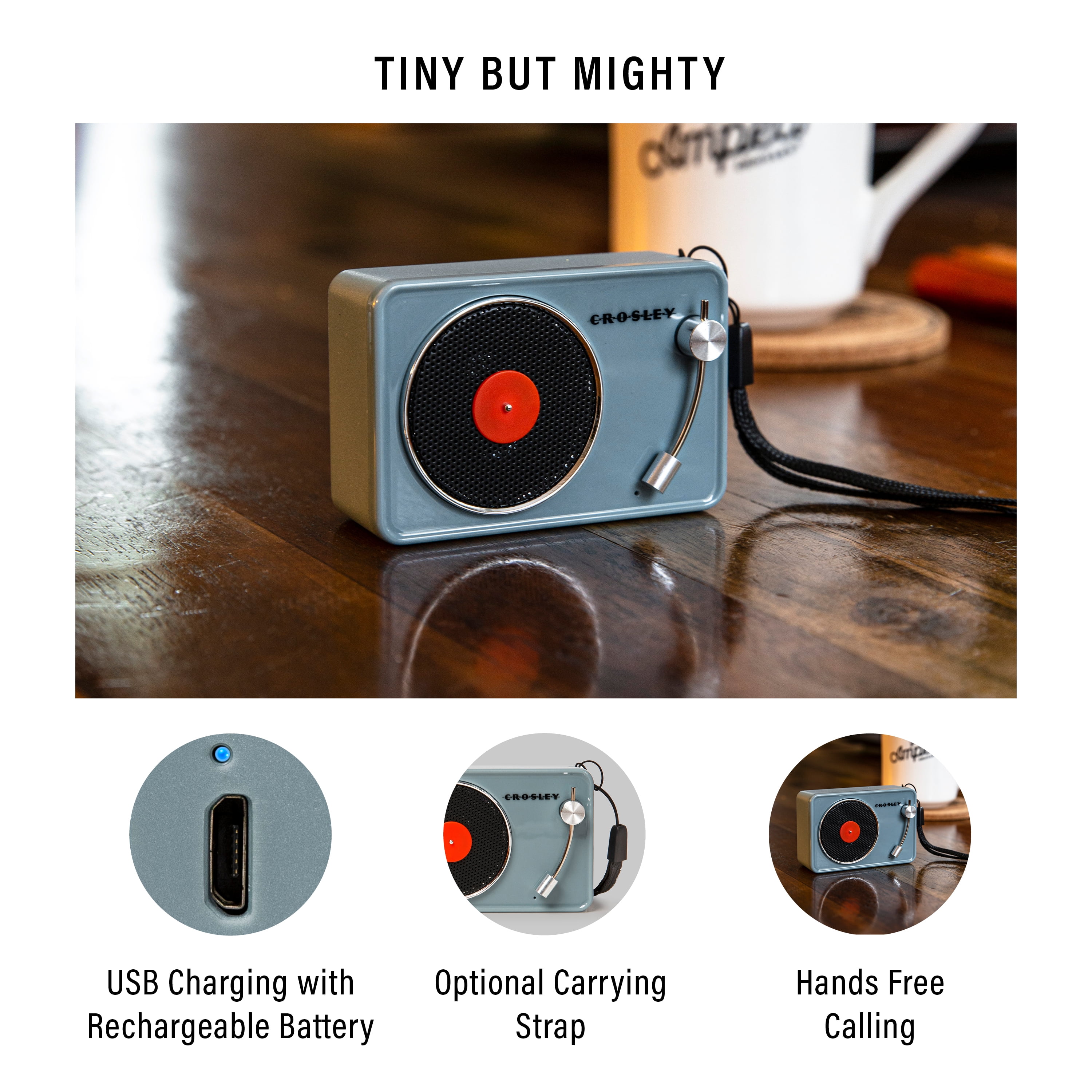 Crosley Mini Record Player Portable Bluetooth Speaker In Tourmaline