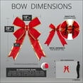 thumbnail image 5 of Big Red Christmas Outdoor Bows, Heavy Duty Red Nylon Bow with Gold Trim, Outdoor Christmas Bows, 18 Inch, 5 of 5
