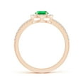thumbnail image 2 of ANGARA Natural Pear Emerald and Diamond Halo Split Shank Ring in 14K Rose Gold for Women (Size-7x5mm) | May Birthstone, Birthday, Anniversary, Jewelry Gift for Women | Natural Emerald Ring, 2 of 9