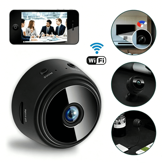 4 Pack 1080P Mini WiFi Security Camera, Wireless Small Indoor Surveillance Cameras with Night Vision, Motion Alert & Magnetic Mount for Home, Pet, Baby Monitor