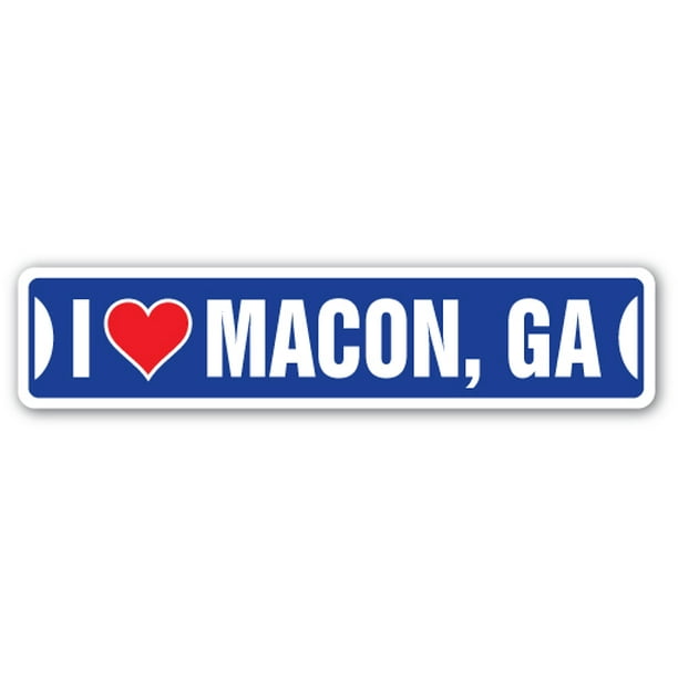 I LOVE MACON, Street Sign ga city state us wall road décor gift