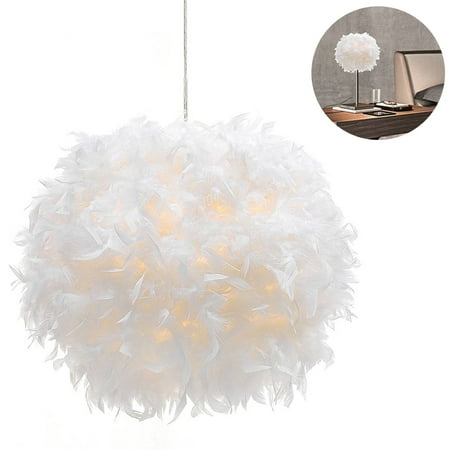 White Feather Ceiling Pendant Light, Can You Put A Ceiling Lampshade On Floor Lamp