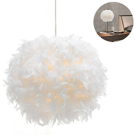 White Feather Ceiling Pendant Light Shade Non Electrical Lampshade For Floor Lamp And Table With Reducing Ring Living Room Dining Bedroom 30 Cm Canada White Feather Ceiling Pendant Light, Can You Put A Ceiling Lampshade On Floor Lamp