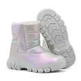 thumbnail image 2 of newwalpole Toddler Snow Boots for Girls Boys Winter Warm Kids Button Boots Outdoor Shoes Gray for Size 9, 2 of 7