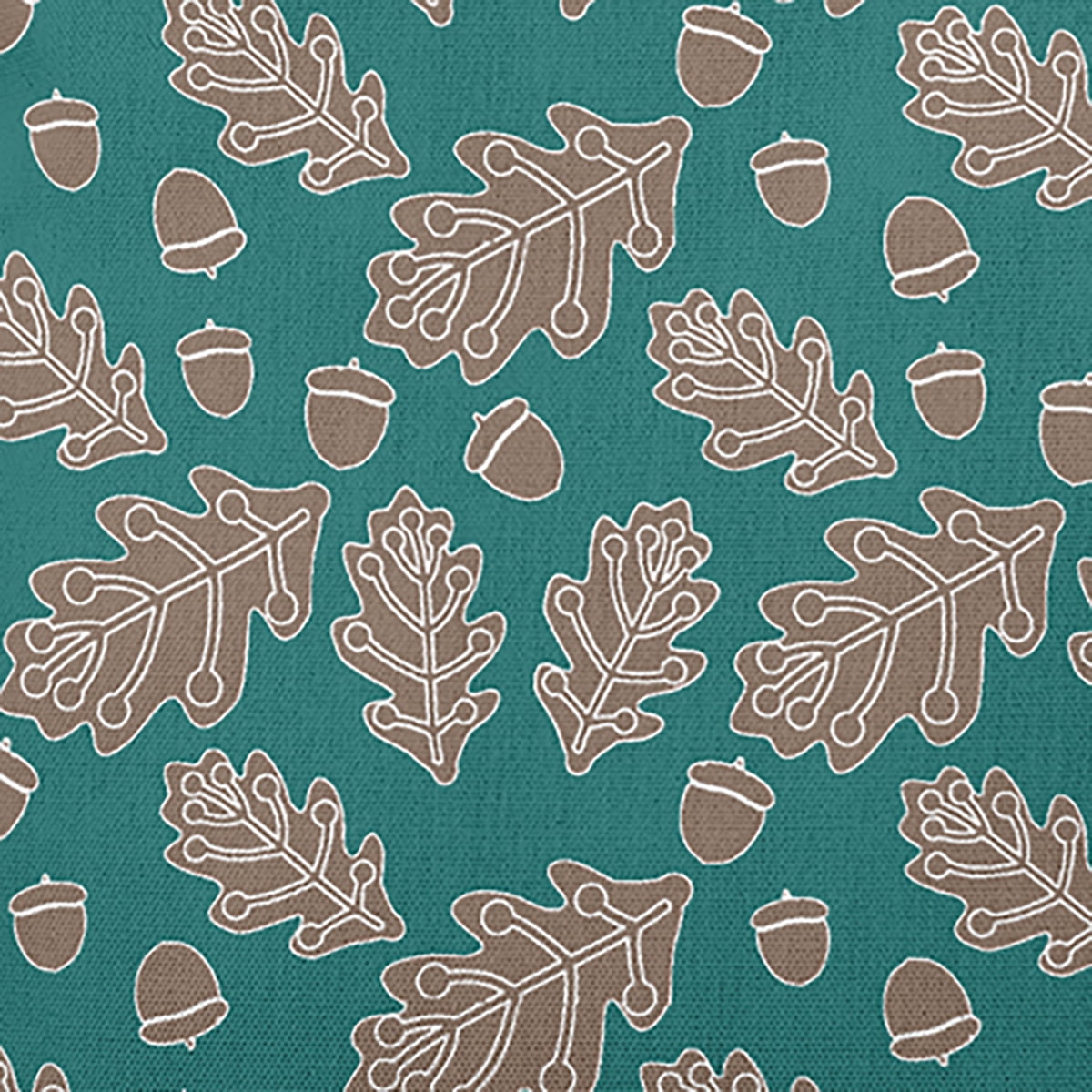 16" x 16" Simply Daisy Leaves and Acorns Polyester Accent Pillow, Teal Qty 1
