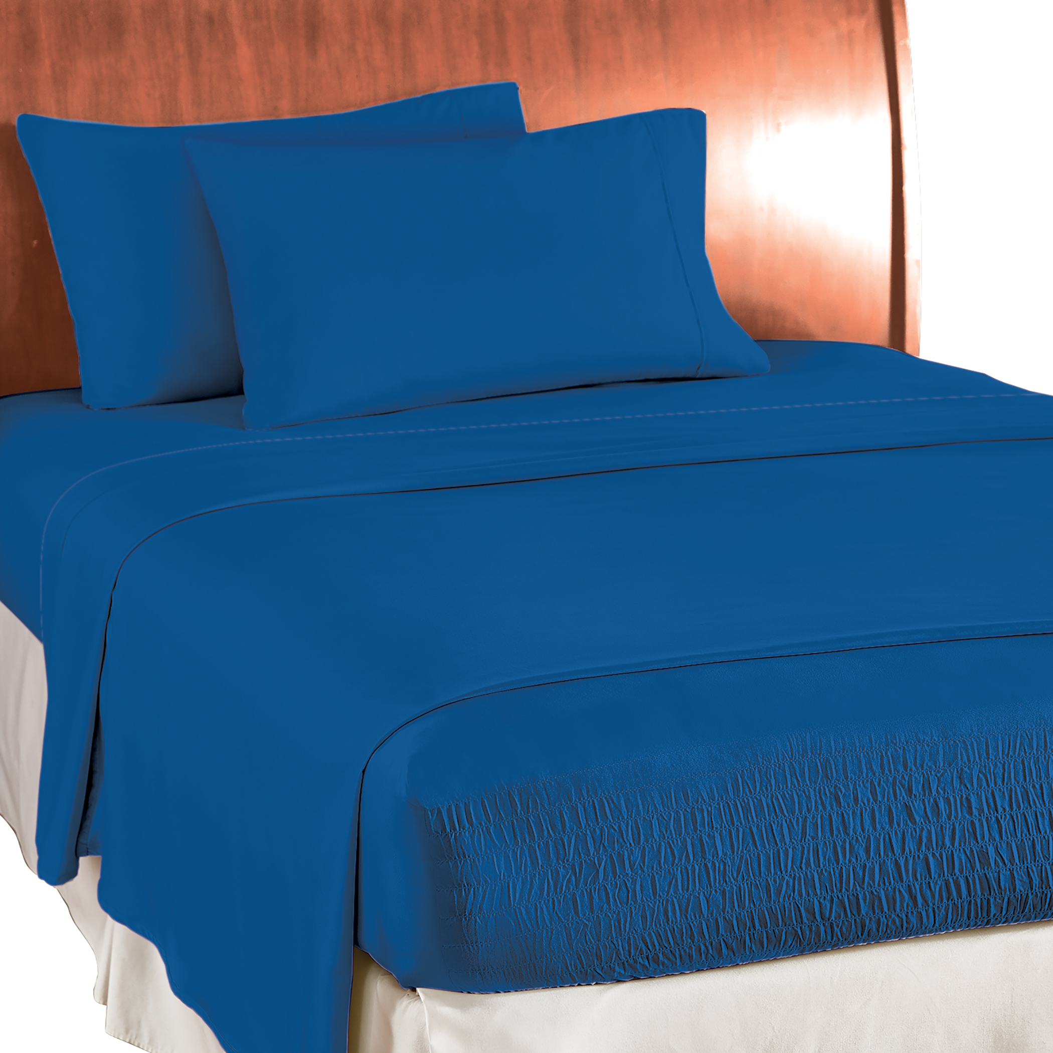 Collections Etc Bed Tite Soft Microfiber Sheet Set Ocean Blue Queen