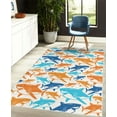 thumbnail image 4 of Shark Decorative Rug, Colorful Underwater Fish Pattern Masters Survival Predators Dangerous Nature, Quality Carpet for Bedroom Dorm and Living Room, 6 Sizes, Pale Orange, by Ambesonne, 4 of 4