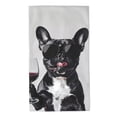 thumbnail image 1 of Fotbe Cool French Bulldog Wine Toalla Premium con Patrón, Toalla de Microfibra de Secado Rápido, Ligera y Altamente Absorbente (27.5x16in), Ideal para Uso Diario, 1 of 6