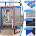 thumbnail image 4 of YORIN Trampoline for Kids, 60'' Mini Trampoline for Toddlers with Swing, Enclosure Net and Basketball Hoop, Indoor/Outdoor Kids Round Trampoline with Adjustable Gymnastics Bars, Gifts for Boys Girls, 4 of 7