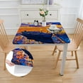 thumbnail image 2 of nygtbtfer Multicolor Fabric Tablecloth Landscape Simulate Oil Paintingfarmhouse Kitchen Decor for Dining Room  46*46, 2 of 8