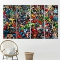 thumbnail image 4 of Boy Room Art, Children Canvas, Kids Room Wall Decor, Wall Decor, Cartoon Printed Canvas, Wall Decor Canvas Art, Super Heros Canvas, Canvas Wall Decor - Natural Framed, 4 of 9