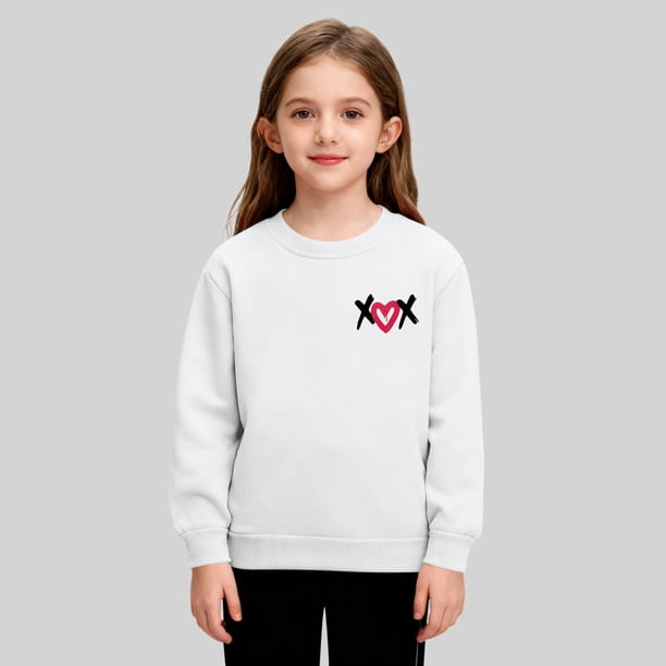 Sudadera sin capucha Zhongda para niños, sudadera con capucha de terciopelo de manga larga con cuello redondo estampada, sudadera con capucha informal y cómoda para niños, sudadera con capucha, blusa