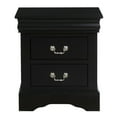 thumbnail image 2 of Benzara Traditional 2 Drawers wood Nightstand By Louis Philippe III, Black, 2 of 5