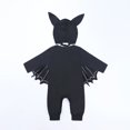 thumbnail image 3 of Weebloom Baby Boy Girl Halloween Bat Outfits My 1St Black Bat Long Sleeve Pumpkin Romper Jumpsuit With Hats 18-24 Months, 3 of 3