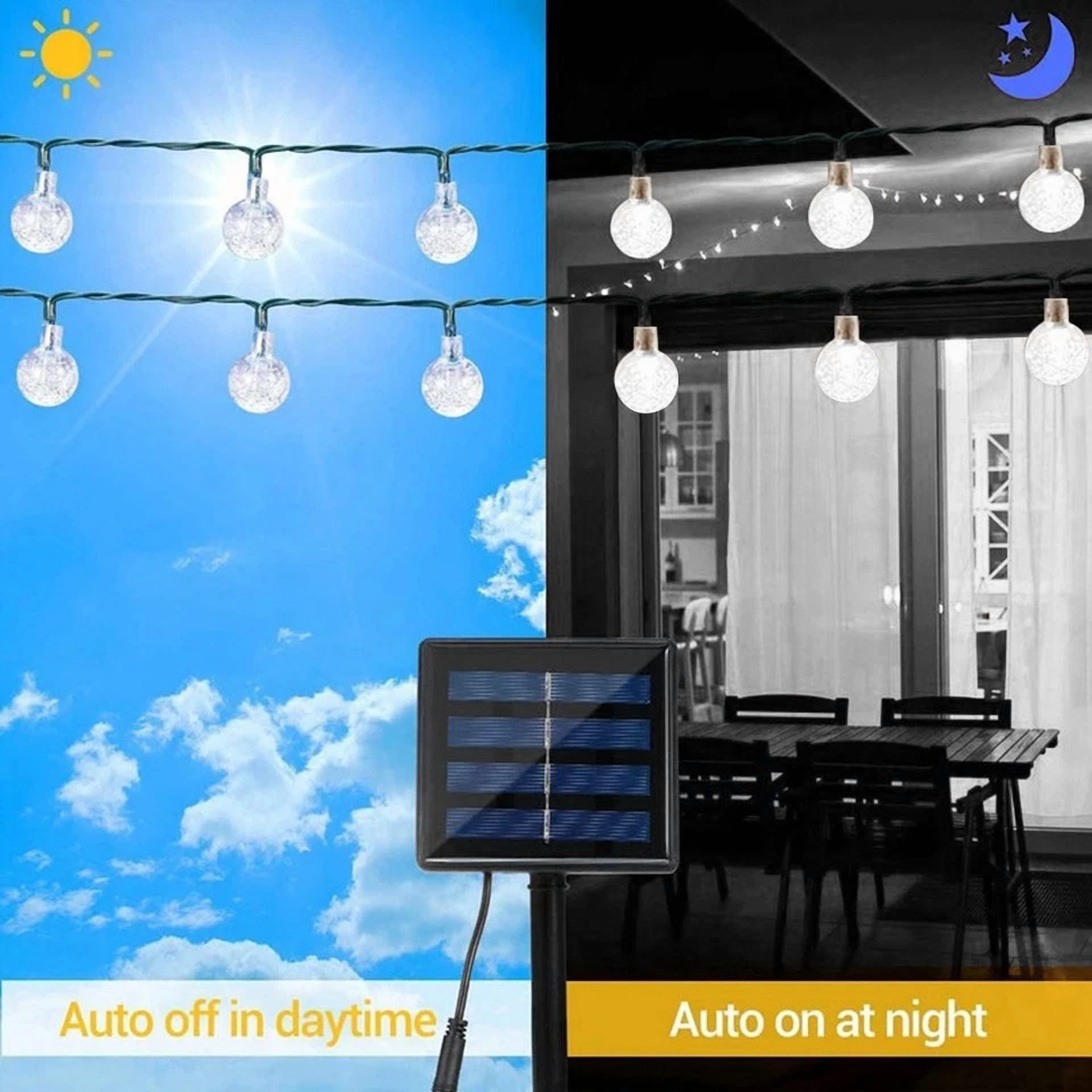 23Ft 50 Led Outdoor Solar Powered String Lights For Patio Yard Porch Party Decor