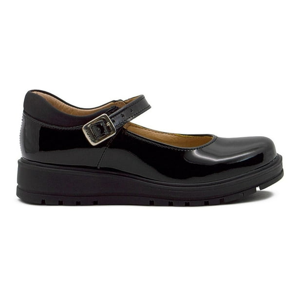 Zapato Escolar Niña Yuyin Piel Charol Negro De Hebilla 18-26 negro 18