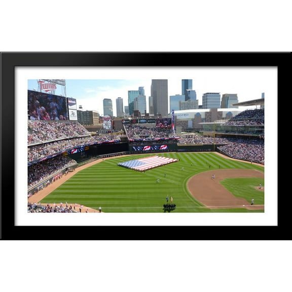 Target Field 40x24 Large Black Wood Framed Print Art - Home of the Minnesota Twins