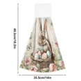 thumbnail image 3 of Wobogo Brown Easter Bunny Hand Towel Set of 2 Absorbent for Kitchen and Bathroom With Velcro Hanging Loop 18.2×14in, 3 of 7