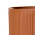 thumbnail image 3 of Fluted Metal Planter Pot With 4-Leg Wood Base - Terracotta Color - 12"H x 10"W, 3 of 4