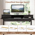 thumbnail image 5 of 55" Electric Standing Desk with Drawers & Monitor Shelf, Height Adjustable Ergonomic Stand Up Desk with Hanging Hooks & Power cord Organizer,Black, 5 of 8